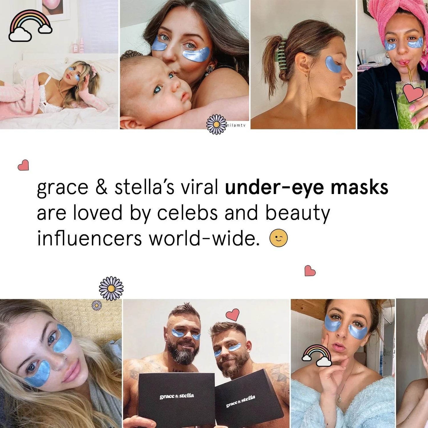 grace & stella. masques bleus illuminants pour les yeux - Oli & Eve | Boutique capillaire végane et sans cruauté