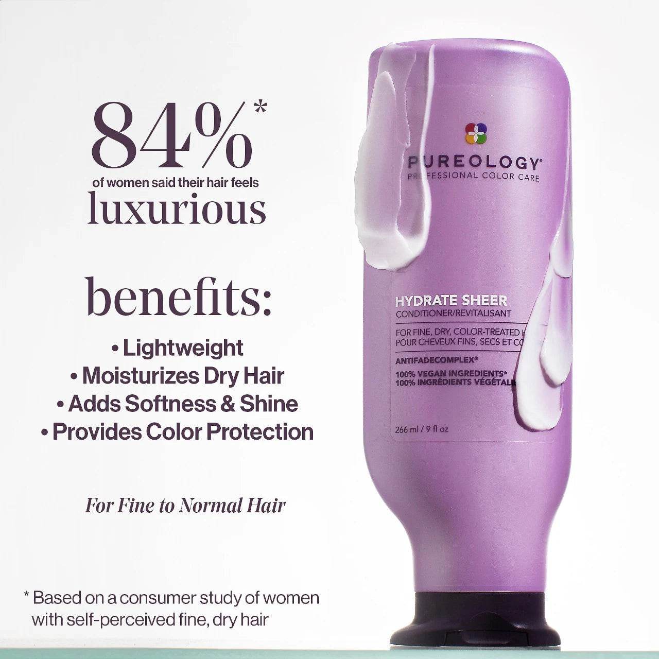Pureology. revitalisant hydratant cheveux fins Hydrate Sheer - Oli & Eve | Boutique capillaire végane et sans cruauté