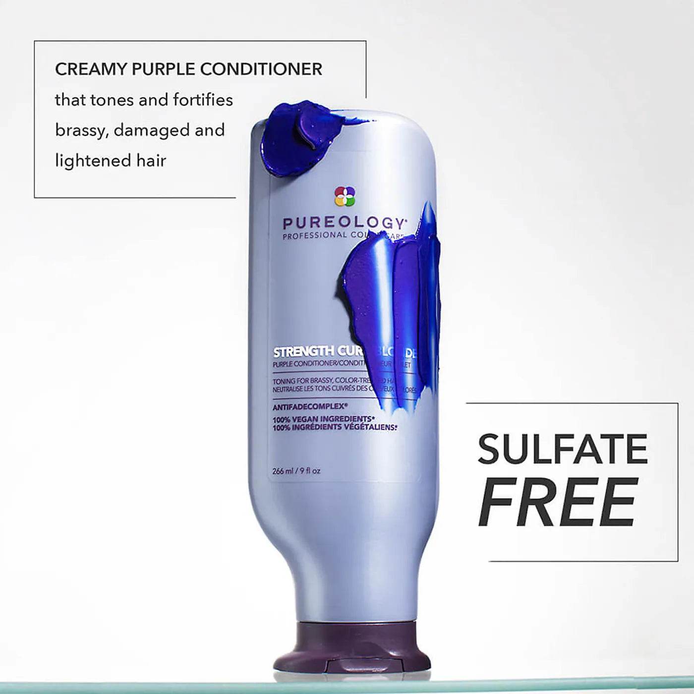 Pureology. revitalisant violet après-shampoing Strength cure 266 ml - Oli & Eve | Boutique capillaire végane et sans cruauté