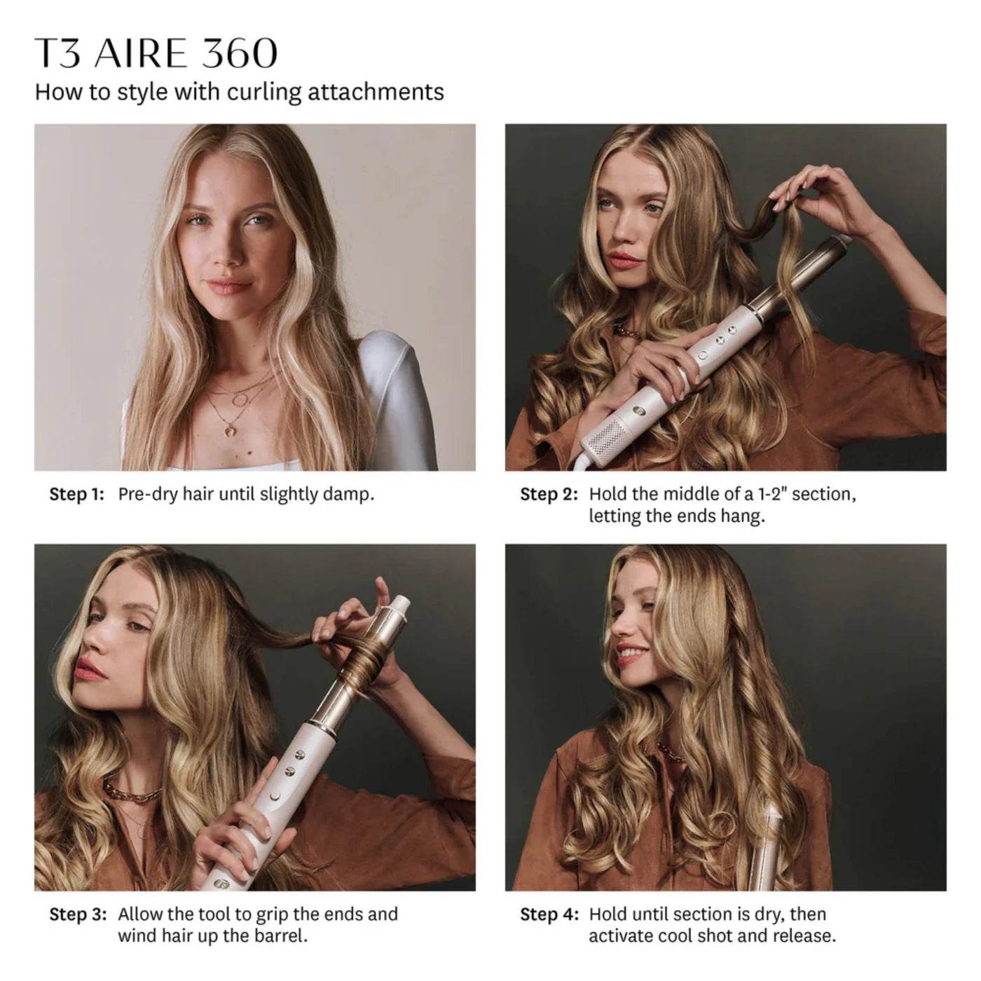 T3. Aire 360 ensemble de lissage à air chaud - Oli & Eve | Boutique capillaire végane et sans cruauté