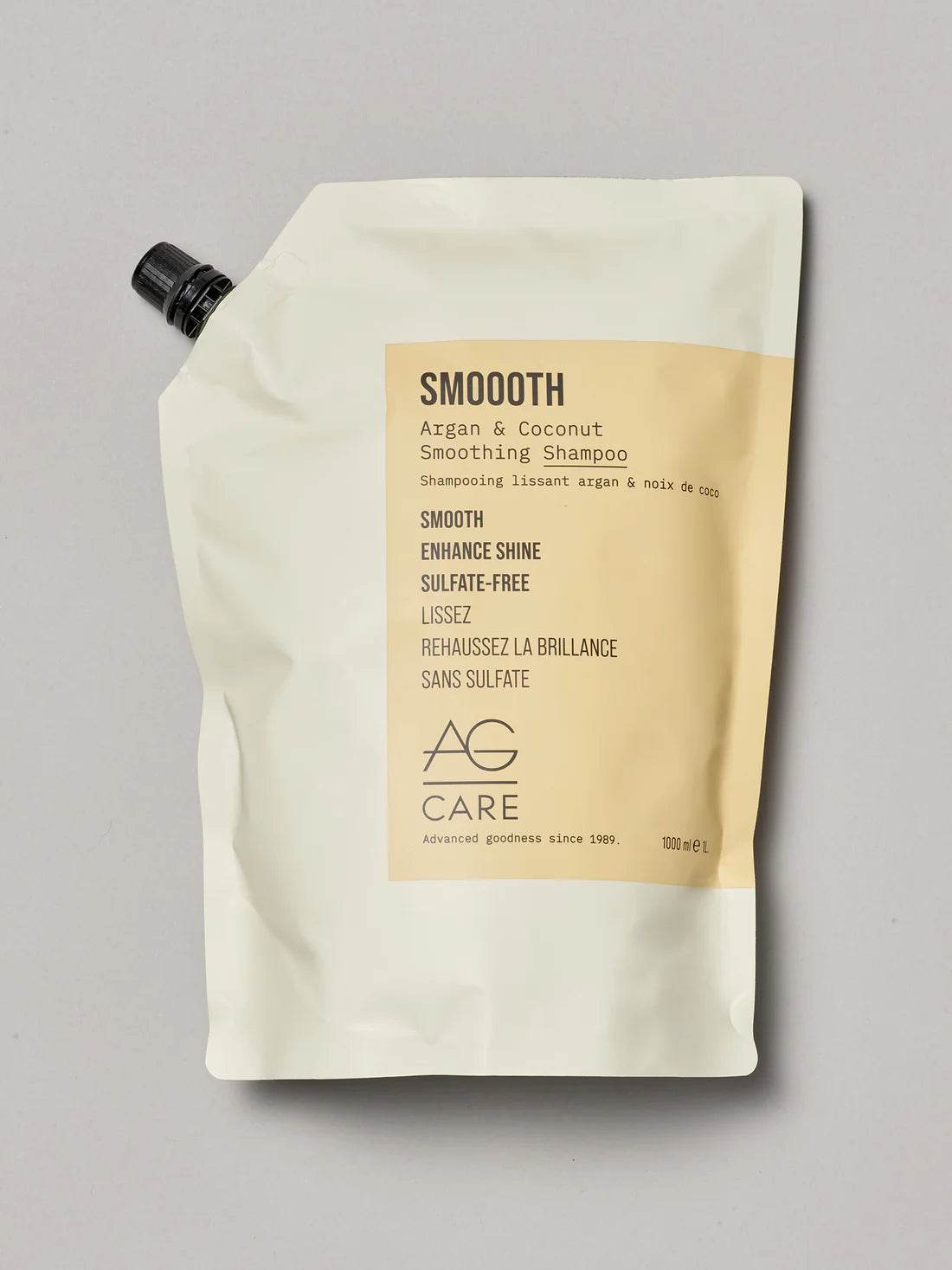 AG care. shampoing lissant à l'argan et noix de coco Smooth - Oli & Eve | Boutique capillaire végane et sans cruauté 
