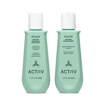 ACTIIV. duo shampoing et revitalisant format voyage Renew 2x 60 ml - Oli & Eve | Boutique capillaire végane et sans cruauté 