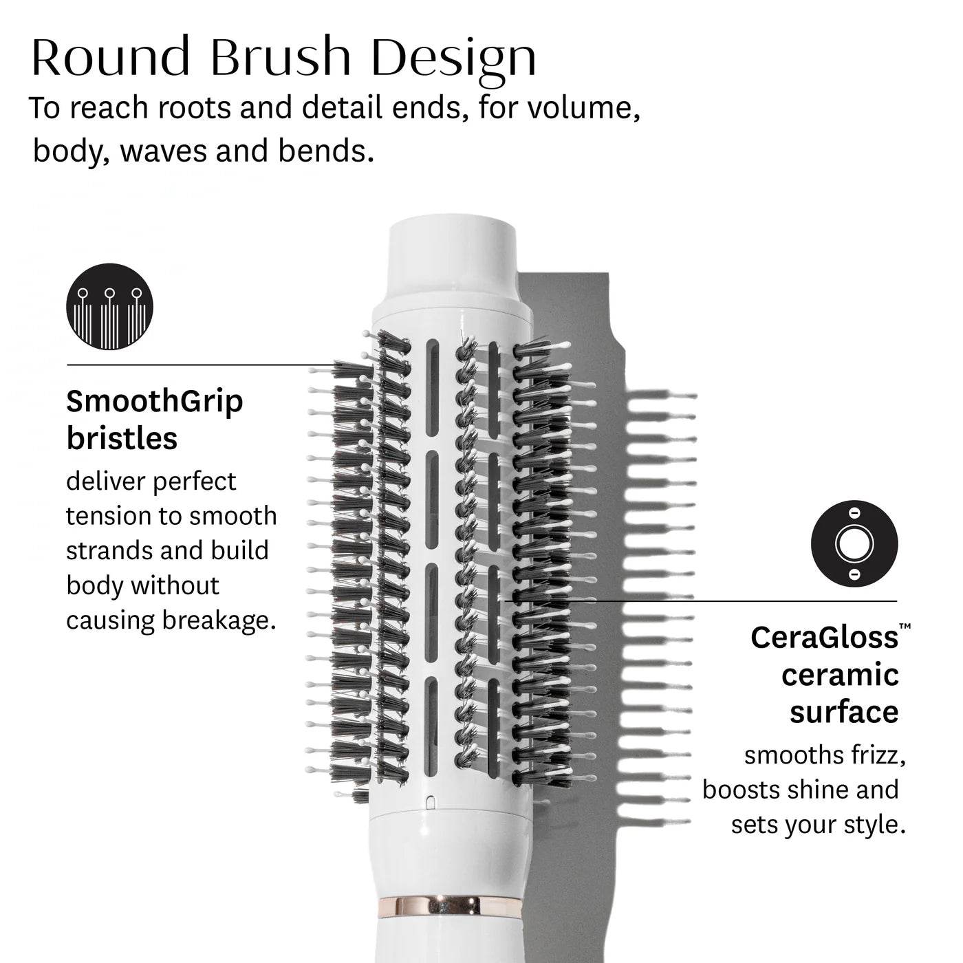 T3. brosse-séchoir Airebrush 2.5 po (rond) - Oli & Eve | Boutique capillaire végane et sans cruauté 