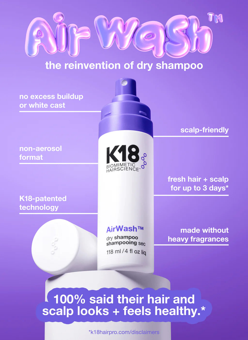K18.  shampoing sec AirWash™