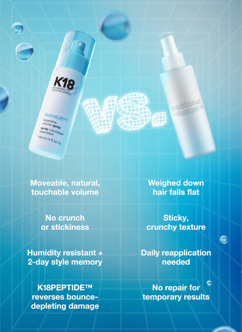 K18.  spray volumisant réparateur AstroLift™