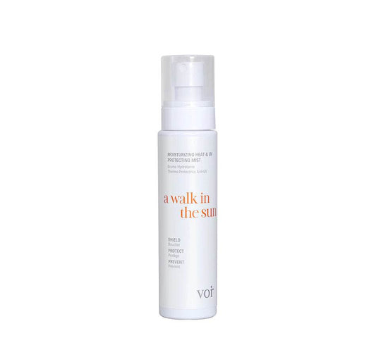 Voir. brume hydratante protection thermale et rayons uv. A Walk in the Sun - 150 ml - Oli & Eve | Boutique capillaire végane et sans cruauté 