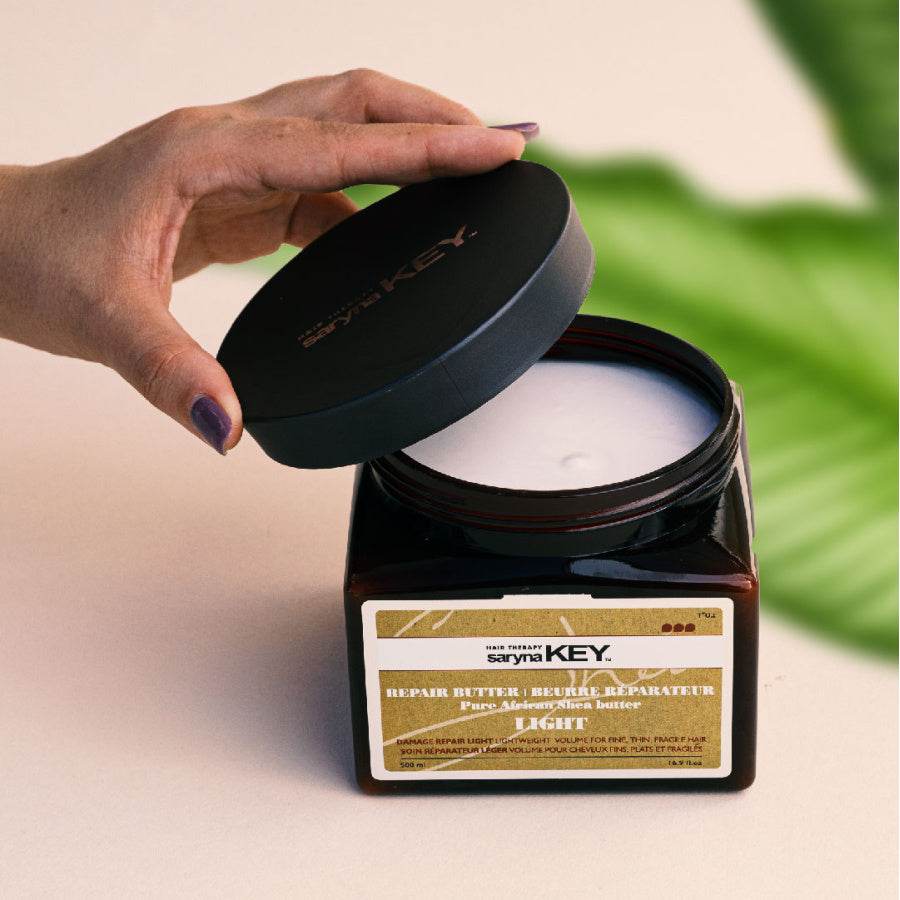 Saryna Key. masque réparateur après-shampoing au beurre de karité 500 ml - Oli & Eve | Boutique capillaire végane et sans cruauté 