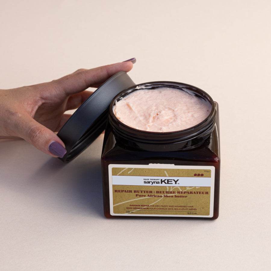 Saryna Key. masque réparateur après-shampoing au beurre de karité 500 ml - Oli & Eve | Boutique capillaire végane et sans cruauté 