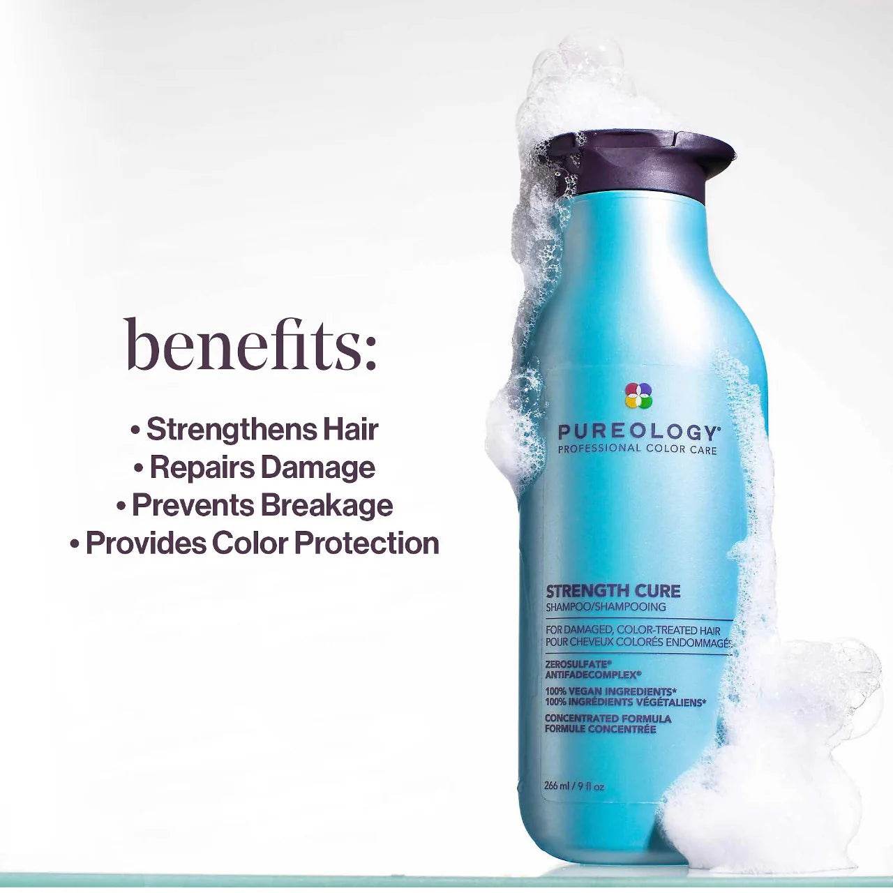 Pureology. shampoing réparateur Strength cure - Oli & Eve | Boutique capillaire végane et sans cruauté 
