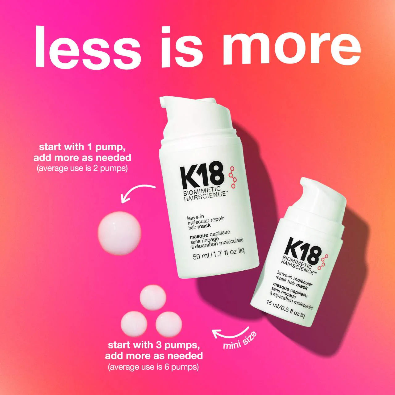 K18.  masque capillaire réparateur moléculaire sans rinçage K18peptide™